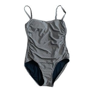 NWOT DKNY Black and White Tummy Control One-Piece Bathing Suit Women's XL